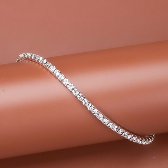 💖 Crystal Ankle Bracelet 8 1/2”-10” stretchy NEW - Picture 6 of 12